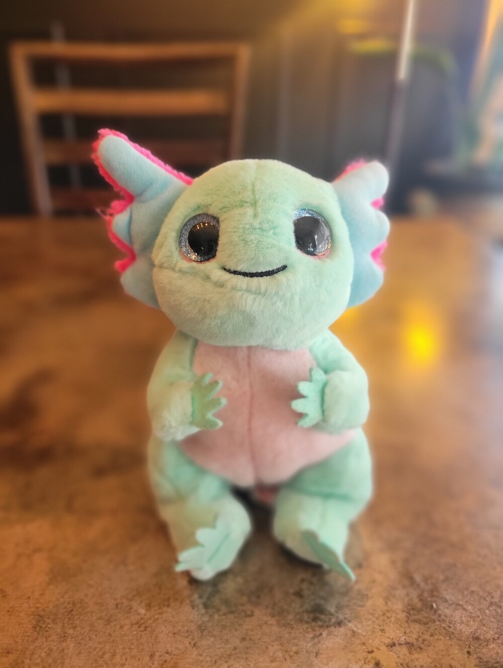 TY Axolotl Plush In Teal And Purple - GUC - NO TAG